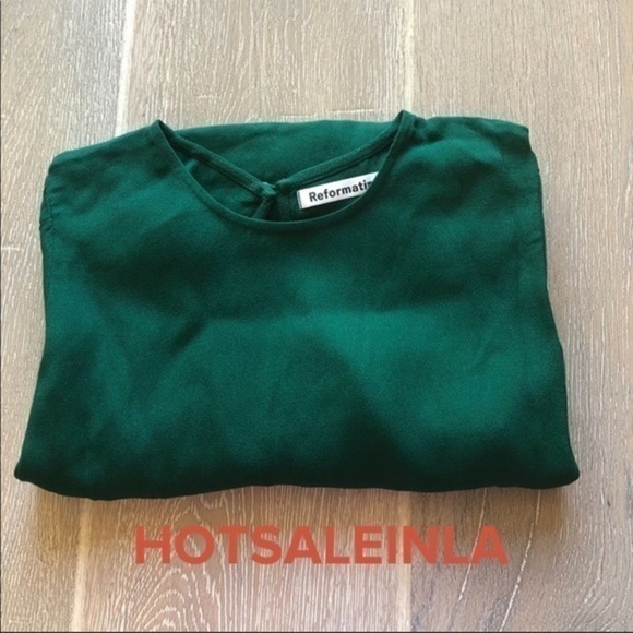 Reformation Gavin Dress in Emerald *NEW* - Picture 4 of 5